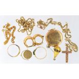 A SMALL QUANTITY OF GOLD JEWELLERY, SEVERAL ITEMS GEM SET, 21.3G GROSS