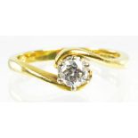 A DIAMOND SOLITAIRE RING THE ROUND BRILLIANT CUT DIAMOND OF 0.25CT IN 18CT GOLD, 3.6G