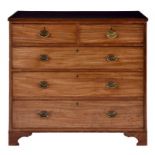 A GEORGE IV MAHOGANY CHEST OF DRAWERS, C1825-40 99cm h; 51 x 109cm ++Lacking one drawer lock and