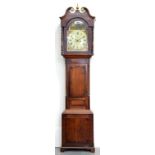 A VICTORIAN MAHOGANY AND LINE INLAID EIGHT DAY LONGCASE CLOCK THE PAINTED DIAL INSCRIBED HALLAM