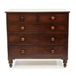 A VICTORIAN MAHOGANY CHEST OF DRAWERS 100CM X 110CM