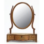 A GEORGE III MAHOGANY DRESSING MIRROR