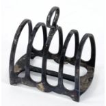 A GEORGE V SILVER FIVE HOOP TOAST RACK, 7.5CM W, SHEFFIELD 1929, 4OZS