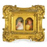 ENGLISH SCHOOL, 19TH CENTURY - IL PENSEROSO; ALLEGRO, A PAIR, MINIATURES, ARCHED TOP, 6CM X 3.5CM,