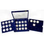 LEGENDARY AIRCRAFT COLLECTION, A PART SET OF TWENTY SIX PROOF SILVER CROWNS, BOXED