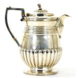 A GEORGE III SILVER HOT WATER JUG WITH ANGULAR HANDLE, 20CM H LONDON 1813, 23OZS