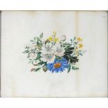 ENGLISH SCHOOL, EARLY 19TH CENTURY - A GROUP OF FLOWERS INCLUDING CHRISTMAS ROSES, INDISTINCTLY