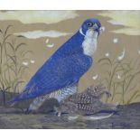 RALSTON (GUDGEON), RSW A PEREGRINE FALCON, SIGNED, GOUACHE ON COLOURED PAPER, 47.5CM X 58.5CM