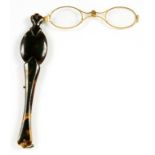 A TORTOISESHELL AND GILTMETAL LORGNETTE, LATE 19TH CENTURY