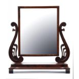 A VICTORIAN MAHOGANY DRESSING MIRROR, 65CM W