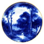 A COPELAND BLUE AND WHITE PLAQUE WITH THE SCENE 'THE WAY TO CHURCH', PAINTED BY WILLIAM YALE, 40CM