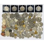 MISCELLANEOUS UNITED KINGDOM CUPRO NICKEL CROWNS AND VARIOUS OTHER COINS