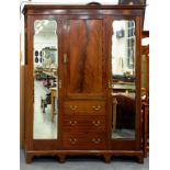 A 1930S MAHOGANY WARDROBE, 211 X 180 X 56CM