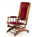 A MAHOGANY AMERICAN ROCKING CHAIR, EARLY 20TH CENTURY