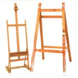 TWO PINE ARTIST'S EASELS