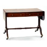 A GEORGE IV MAHOGANY AND LINE INLAID SOFA TABLE, 157CM W, STAMPED G.W.C