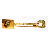 THE GOLD RUSH. A GOLD, QUARTZ AND PYRITES DIGGER'S BROOCH IN THE FORM OF A SHOVEL, BOULDER AND