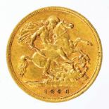 GOLD COIN. HALF SOVEREIGN 1896