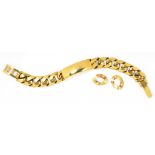 A 9CT GOLD IDENTITY BRACELET AND TWO ADDITION LINKS, 103.6G