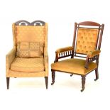 TWO VICTORIAN ARMCHAIRS