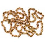 A 9CT GOLD ROPE NECKLACE, 21.9G