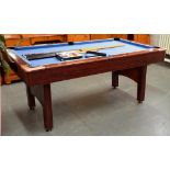 A BCE BILLIARDS TAB LE WITH CUES AND BALLS, 183CM X 102CM