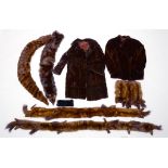 TWO FUR COATS AND VARIOUS STOLES, ETC