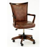 A MAHOGANY ANTIQUE STYLE OFFICE CHAIR