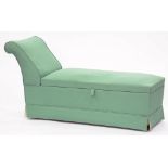 A GREEN UPHOLSTERED DAY BED, 170CM
