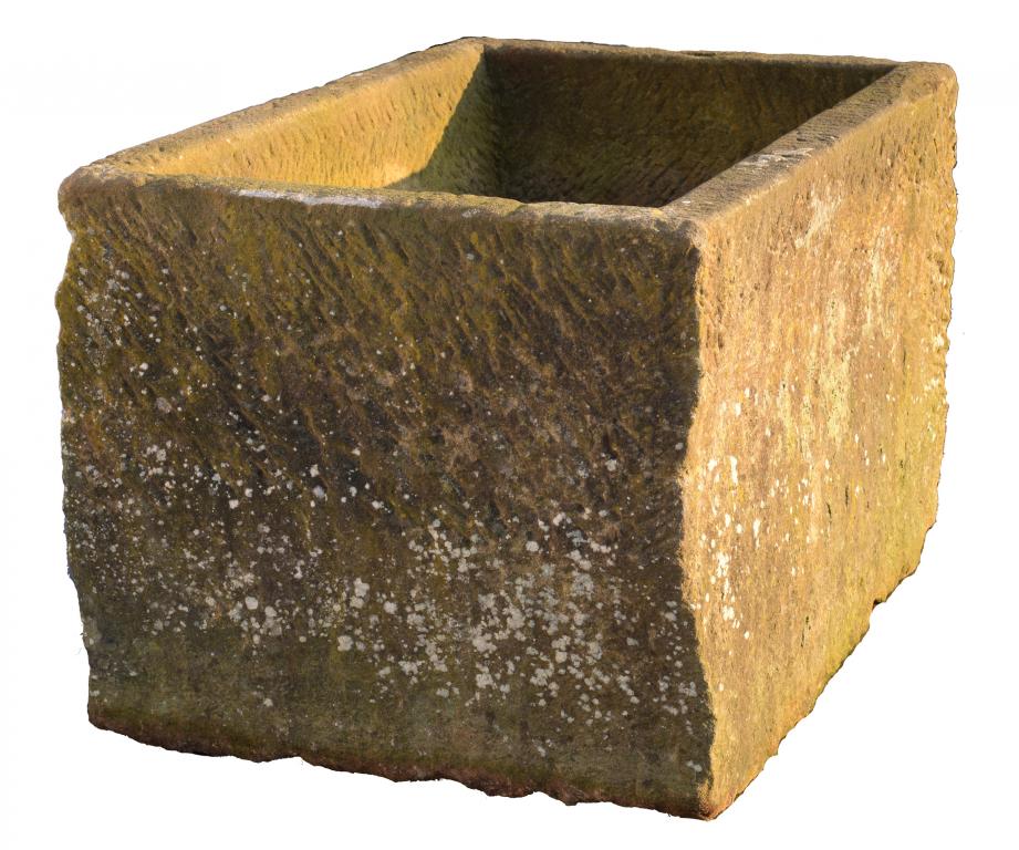AN ENGLISH DRESSED SANDSTONE TROUGH, 19TH C 65cm h; 70 x 105cm ++Removed from the same garden as the - Image 3 of 3