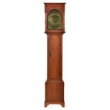 AN OAK EIGHT DAY LONGCASE CLOCK, 19TH C the brass dial with subsidiary seconds dial and date