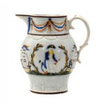 A PRATTWARE NELSON COMMEMORATIVE JUG, C1800 13cm h For another example see Lewis (J & G),
