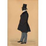 FOLLOWER OF RICHARD DIGHTON PORTRAIT OF A GENTLEMAN small in profile; a silhouette of the same