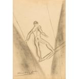 •†DAME LAURA KNIGHT, DBE, RA, RWS (1877-1970) TRAPEZE ACT signed, pencil, 29.5 x 20, unframed