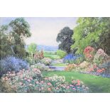 •†HENRY JOHN SYLVESTER STANNARD, RBA (1870-1951) A GARDEN IN HIGH SUMMER signed, watercolour, 33.5