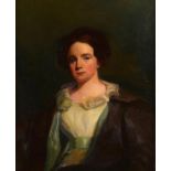 WILLIAM JACOB BAER (1860-1941) PORTRAIT OF PRISCILLA, MRS WILLIAM OSBORN half length, oil on canvas,