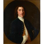 SCOTTISH SCHOOL, 18TH CENTURY PORTRAIT OF A MAN bust length in a blue coat and embroidered