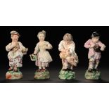 A SET OF FOUR DERBY FIGURES OF THE GROTESQUE SEASONS, C1780 13cm h and c, incised No 47, dealer's