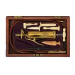 A BRASS IMPROVED STOMACH PUMP AND ENEMA BY S MAW, SON & THOMPSON, LONDON, C1880 the pump with turned