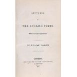 HAZLITT (WILLIAM) LECTURES ON THE ENGLISH POETS, 1818 8vo, first edition, six line errata leaf and