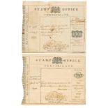 REVENUES: HAIR POWDER 1797 & 1801 Stamp Office Certificate [for the] Hair Powder Annual Duty (1