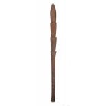 OCEANIC ART. A POLYNESIAN CARVED WOOD CLUB, EARLY 20TH C 79cm l ++In very good condition with one or