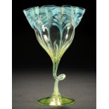 AN ENGLISH SEMI OPALESCENT GLASS COUPE, C1900 25cm h An example of the same shape from the range