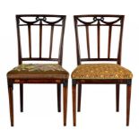 A PAIR OF DUTCH NEO CLASSICAL CARVED MAHOGANY AND FLORAL MARQUETRY CHAIRS, EARLY 19TH C 88cm h ++
