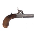 A 50 BORE PERCUSSION POCKET PISTOL, WEATHERHEAD & CO, DERBY, C1840 with turn off barrel, signed