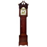 A SCOTTISH MAHOGANY EIGHT DAY LONGCASE CLOCK, 19TH C the brass dial with date aperture and