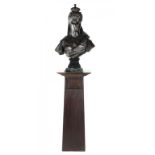 FRANCIS DERWENT WOOD, RA( 91871-1926) PORTRAIT BUST OF HER MAJESTY QUEEN ALEXANDRA bronze on