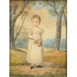 ENGLISH NAIVE ARTIST, EARLY 19TH CENTURY PORTRAIT OF A YOUNG BOY TRADITIONALLY IDENTIFIED AS JOHN