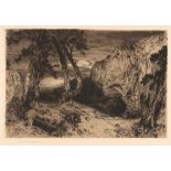 THOMAS MORAN (1836-1925) TWILIGHT IN ARIZONA, 1880 etching on wove with full margins, signed in