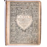 BIBLE, GENEVA VERSION, 1608 4to, black letter, engraved title, woodcut initials and tailpieces,